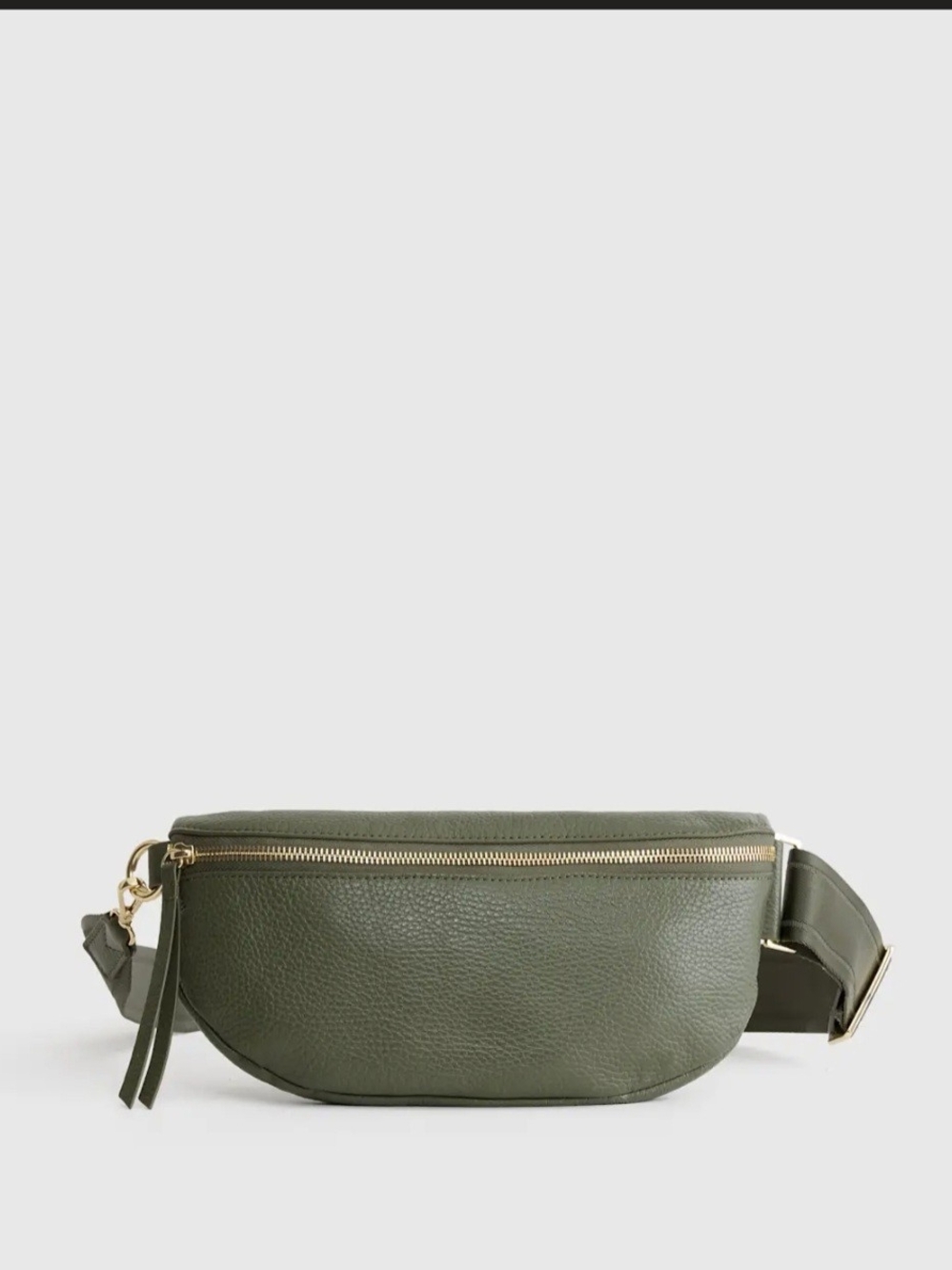 NWT Quince Quinn Pebble Leather Sling/ Crossbody  In Olive/ Sage